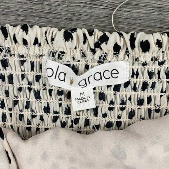 Lola Grace Womens Adjustable Strap Patterned Mini Dress-Ivory-Medium-NWT - Picture 5 of 8